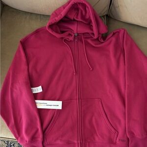 TNA Vibrant Pink Hoodie Cozy Sweatfleece Boyfriend Zip Hoodie